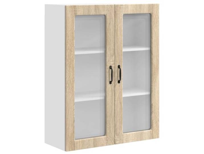 IBUQDDV Wandglas-Schrank Porto Sonoma-Eiche 80 x 31 x 100 cm Holzwerkstoff,geräumige Regalböden,Wandmontage,klare Linien,minimale Verzierungen,Küchenutensilien,Vorratsraum