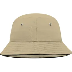 Myrtle Beach Kinder Fischer Hut mit Paspel MB013 khaki/black one size