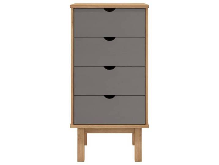 Gris Commode salon/BUFEET - JILL'S - Avec rangement - OTTA marron et gris 45x39x90 cm - bois de pin massif LV730