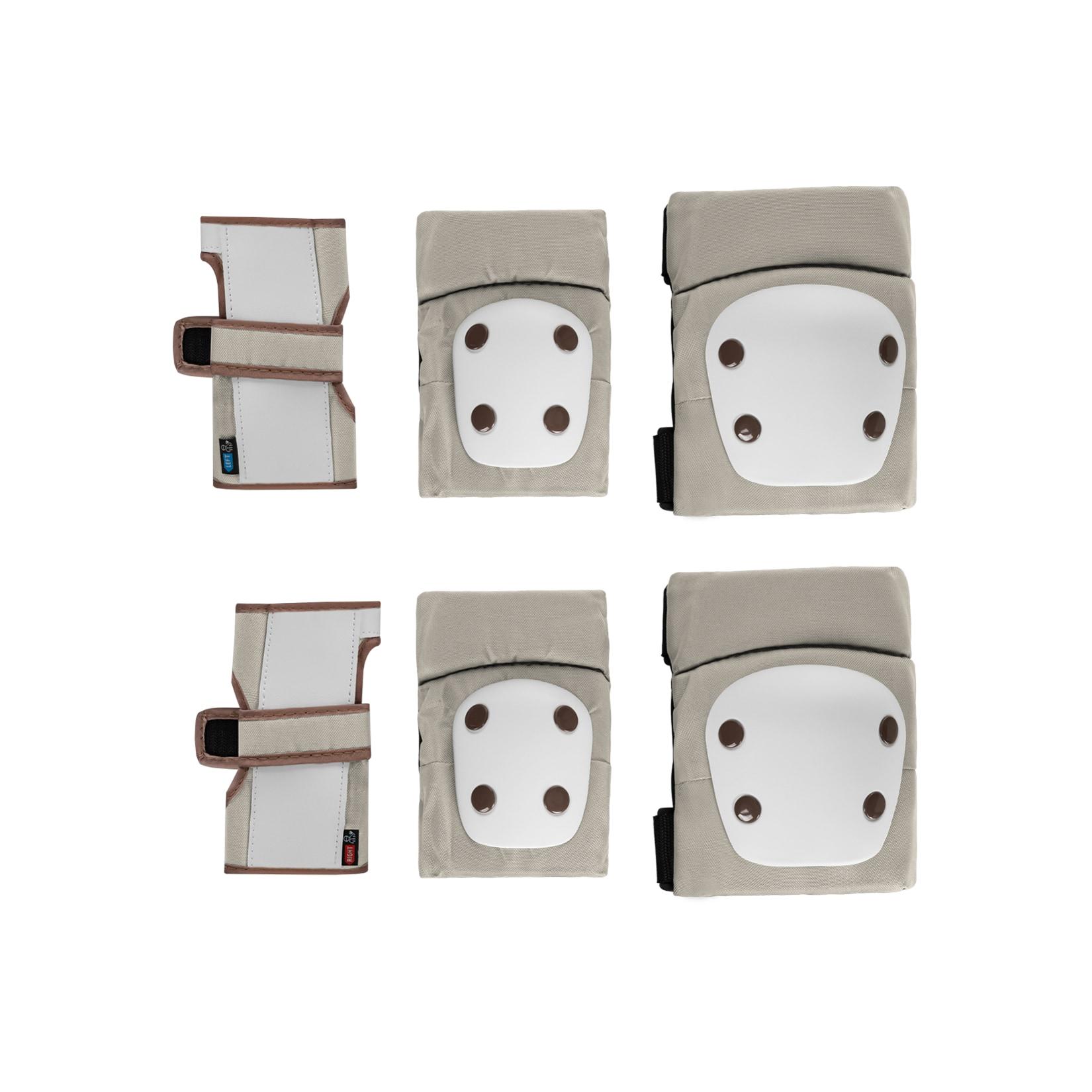 Kikkaboo Kinder Schutzausrüstung, 6-teiliges Protektoren-Set, Größe XS bis 25 kg beige