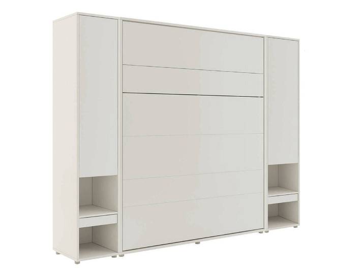 Lit mural escamotable CONCEPTION PRO 160x200 cm cachemire (vertical) avec armoires