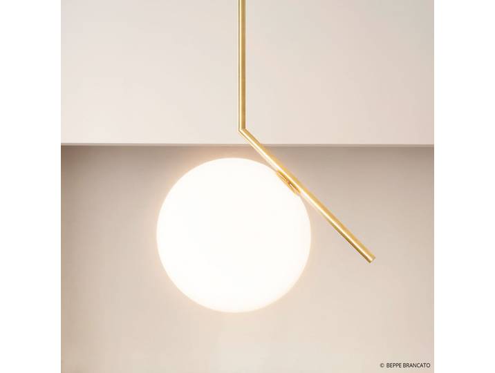 IC S1 Suspension Laiton - Flos - Salon / séjour - Design - Métal - Boule
