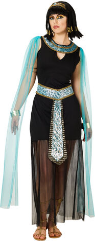 Kleid "Pharaonin", schwarz/türkis