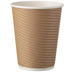 SWS 500 Kaffeebecher Coffee to go 300ml doppelwandig Ø 90x108mm braun geriffelt