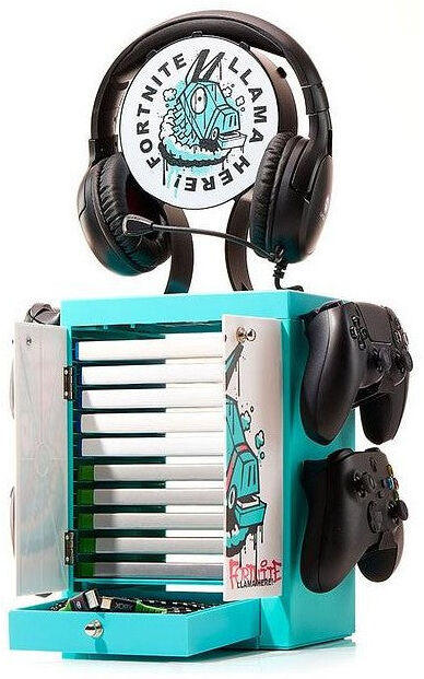 Numskull Designs Numskull Fortnite Llama Gaming Locker - Official Fortnite Merchandise Storage Unit for Games, Controllers, and Accessories