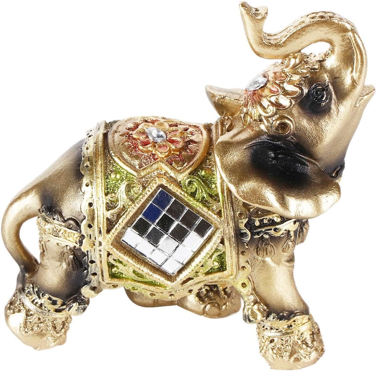 Groen Olifant Beeldje - Feng Shui Geluksbeeld voor Huisdecoratie