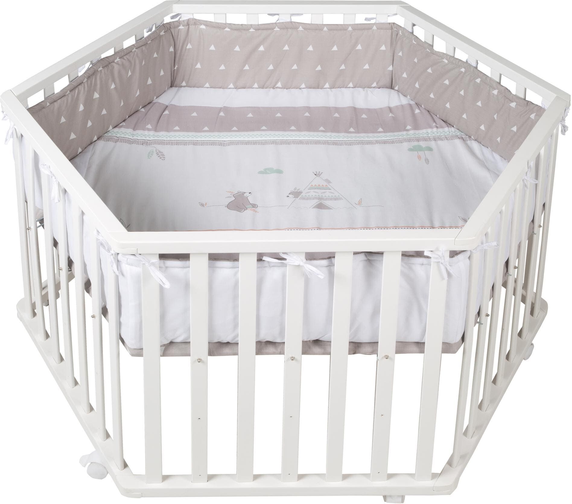 Laufgitter ROBA "Laufgitter 6-eckig", Baby, beige (natur), Laufställe Laufgitter natur Einheitsgröße