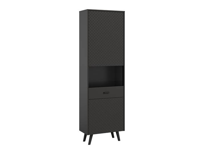 MID.YOU Vitrine LINEA, grau, Holznachbildung