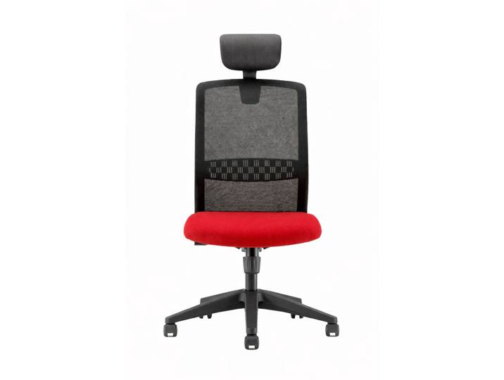 Siège de bureau Tekna Tissu polyester Résille Hauteur réglable avec Appui-tête - Rouge