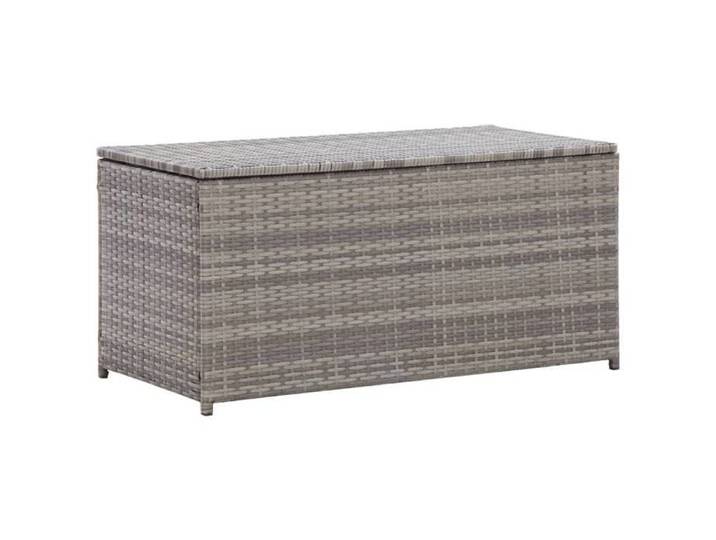 Coffre boîte meuble de jardin rangement résine tressée 100 x 50 x 50 cm gris