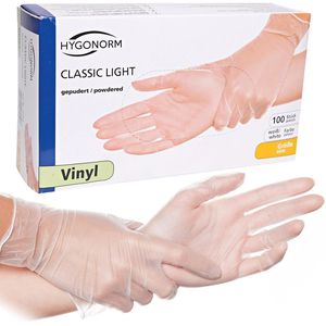 Franz-Mensch Einmalhandschuhe Classic Light,transparent, 100St, Vinyl, gepudert, chemikalienbeständig, lebensmittelecht, Gr.XL, 100 Stück