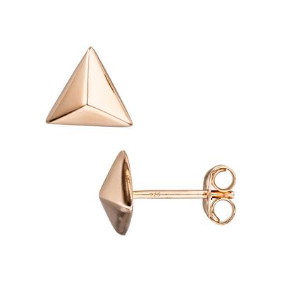 Paar Ohrstecker JOBO "Kleine Ohrringe Dreieck 8,5 mm", rosa (roségoldfarben), Ohrringe, Damen, Silber 925 (Sterlingsilber), 925 Silber roségold vergoldet