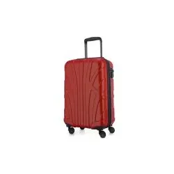 Suitline -  Bordgepäck Koffer Handgepäck 55x35x20 cm, Trolley Hartschale matt, 4 Rollen, ABS, TSA, Rot