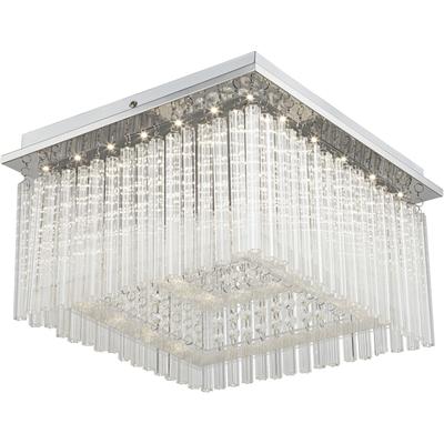 GLOBO LIGHTING LED Deckenleuchte "VINCE", silber (verchromt), 1 Stk., Leuchten, Glaskristalle, Deckenlampe, Glasstäbe, Wohn und Essbereich, LED Deckenleuchte