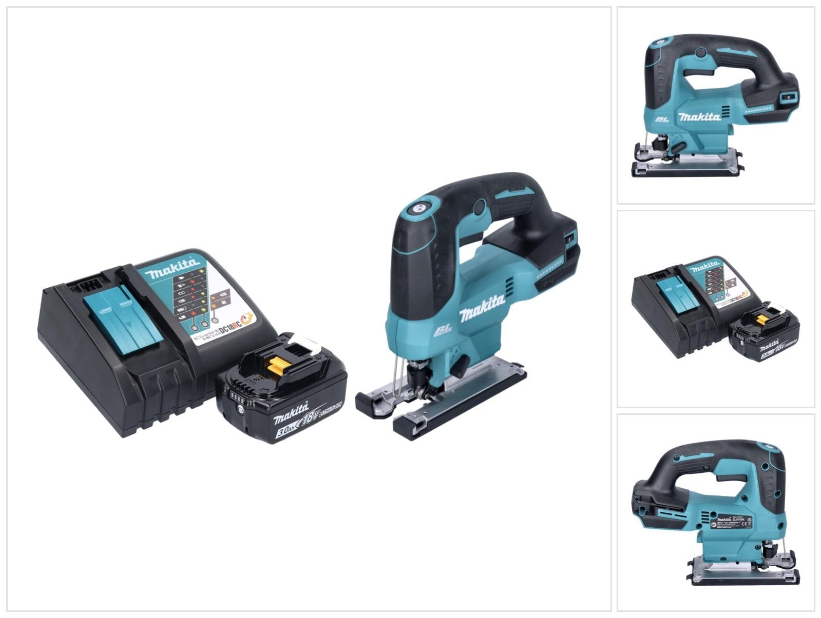 Makita DJV 184 RF1 accu pendelzaag 18 V borstelloos met 1x 3,0 Ah accu en oplader