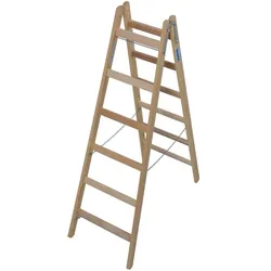 Krause STABILO Sprossen-DoppelLeiter (Holz) 2x6 Sprossen