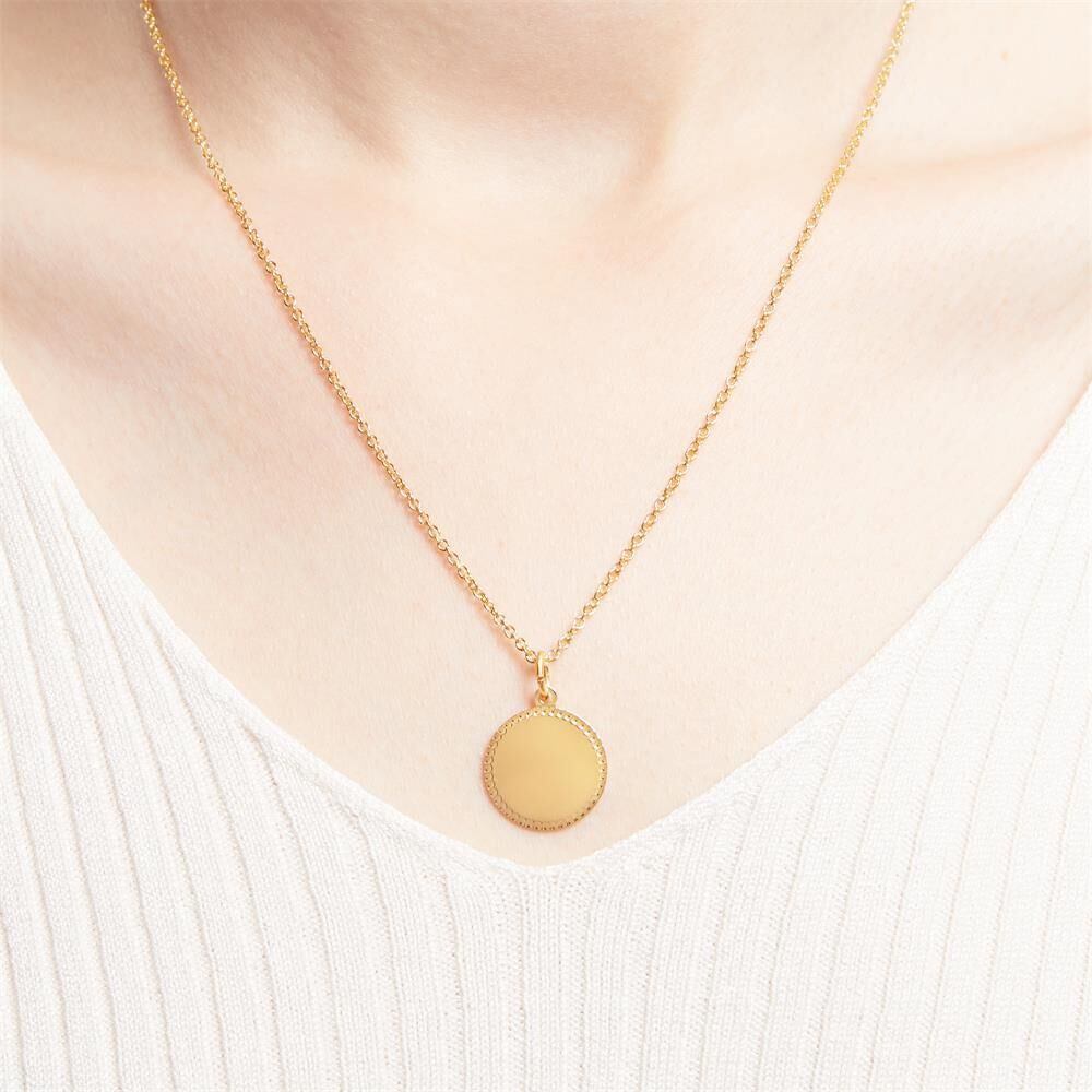 Unique Runder Anhänger aus vergoldetem Sterlingsilber gold