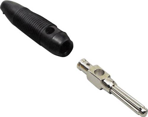 TRU Components Büschelstecker Stecker, gerade Stift-Ø: 4mm Schwarz