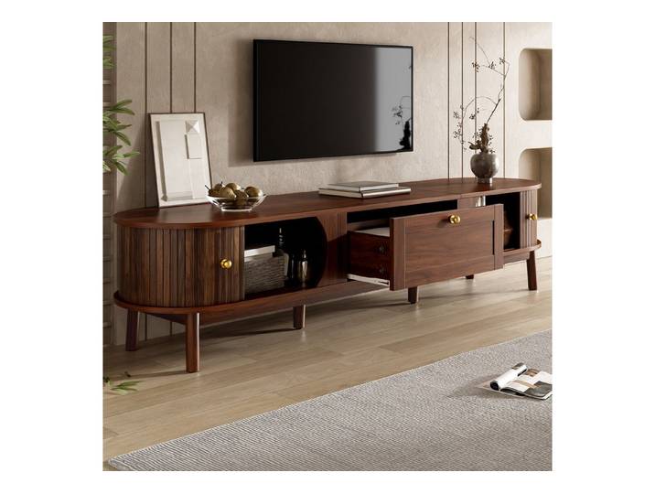 HAUSS SPOLE TV-Schrank mit Schubladen,TV-Regal Sideboard mit Staufächern aus Massivholz