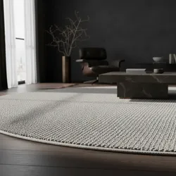 Flachwebteppich CIMA, einfarbig, Silber, Ø 160 cm