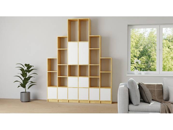 Moderne Wohnwand Buche Natur geölt