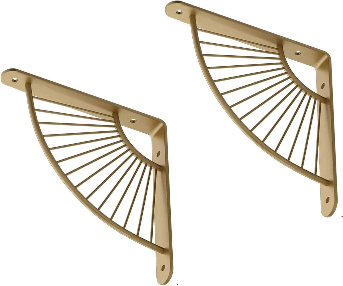 Gouden Plankbeugel van Smeedijzer voor Wandmontage, 30 cm
