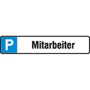SafetyMarking Hinweisschild Aluminium, 52 x 11 cm, Parkplatz Mitarbeiter