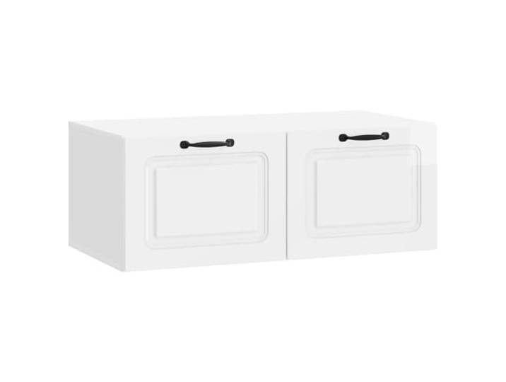 HAQWRDQSG Wandmontierter TV-Schrank 78,5x41x30cm Lowboard Hochglanz Weiß Schwebendes Medienboard für Schlafzimmer und kleine Räume mit zwei Klapptüren für geordnete Medienplayer-Aufbewahrung.