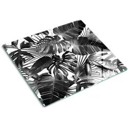 GLASPLATTE 60x52 cm Tropische Blätter
