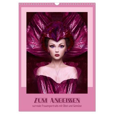 Zum Anbeissen - surreale Frauenportraits mit Obst und Gemüse (Wandkalender 2027 DIN A3 hoch), CALVENDO Monatskalender