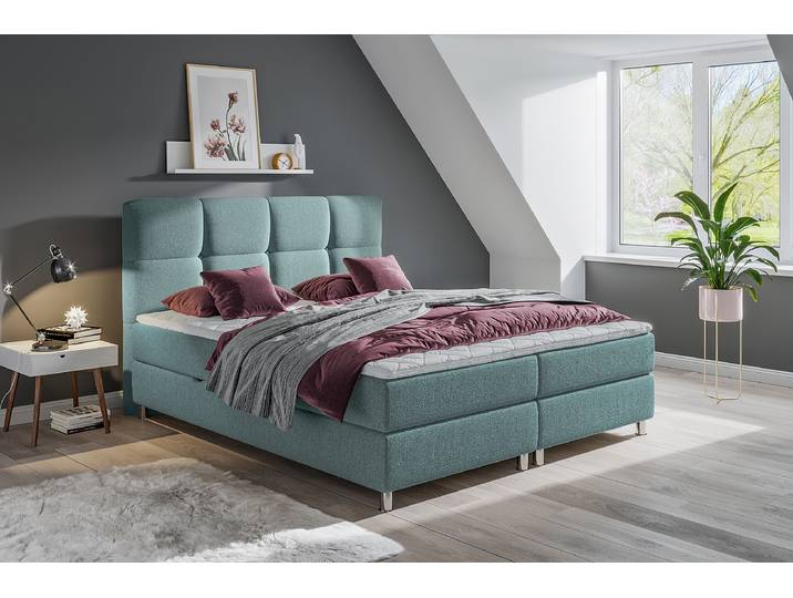 Boxbett Williard 180 x 200cm Flachgewebe Blau/Hellblau