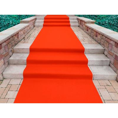 Läufer "PODIUM, Made in Belgium", orange, B:200cm H:2,6mm L:3.000cm, Polypropylen (PP), PRIMAFLOR-IDEEN IN TEXTIL, Teppiche, Läufer, Breite 200 cm, Nadelfilz, Uni-Farben, ideal für Veranstaltungen