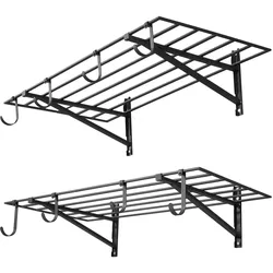 VEVOR 2er-Set Garagenregal 1219x615x305 mm Werkzeugaufbewahrung 118 kg pro Schicht Werkzeughalter Wand mit Haken 1219x615mm Regalfläche Aufbewahrungsregale Metallregal Werkzeug Organizer Wandregale