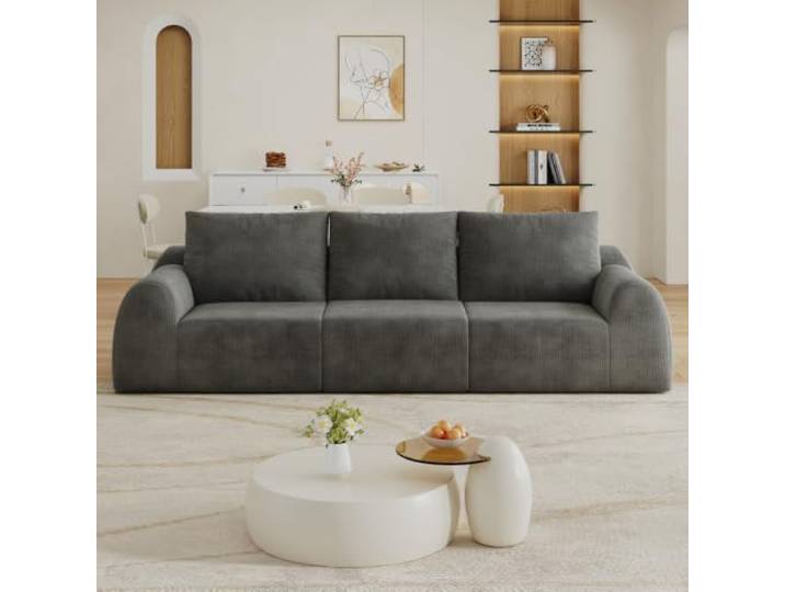 XINGNING Loveseat Kleinsofa Kompressionssofa Boneless Sofa, Platzsparend für Wohnzimmer Schlafzimmer und Wohnung, Montagefrei (3Seater(Dark Gray))