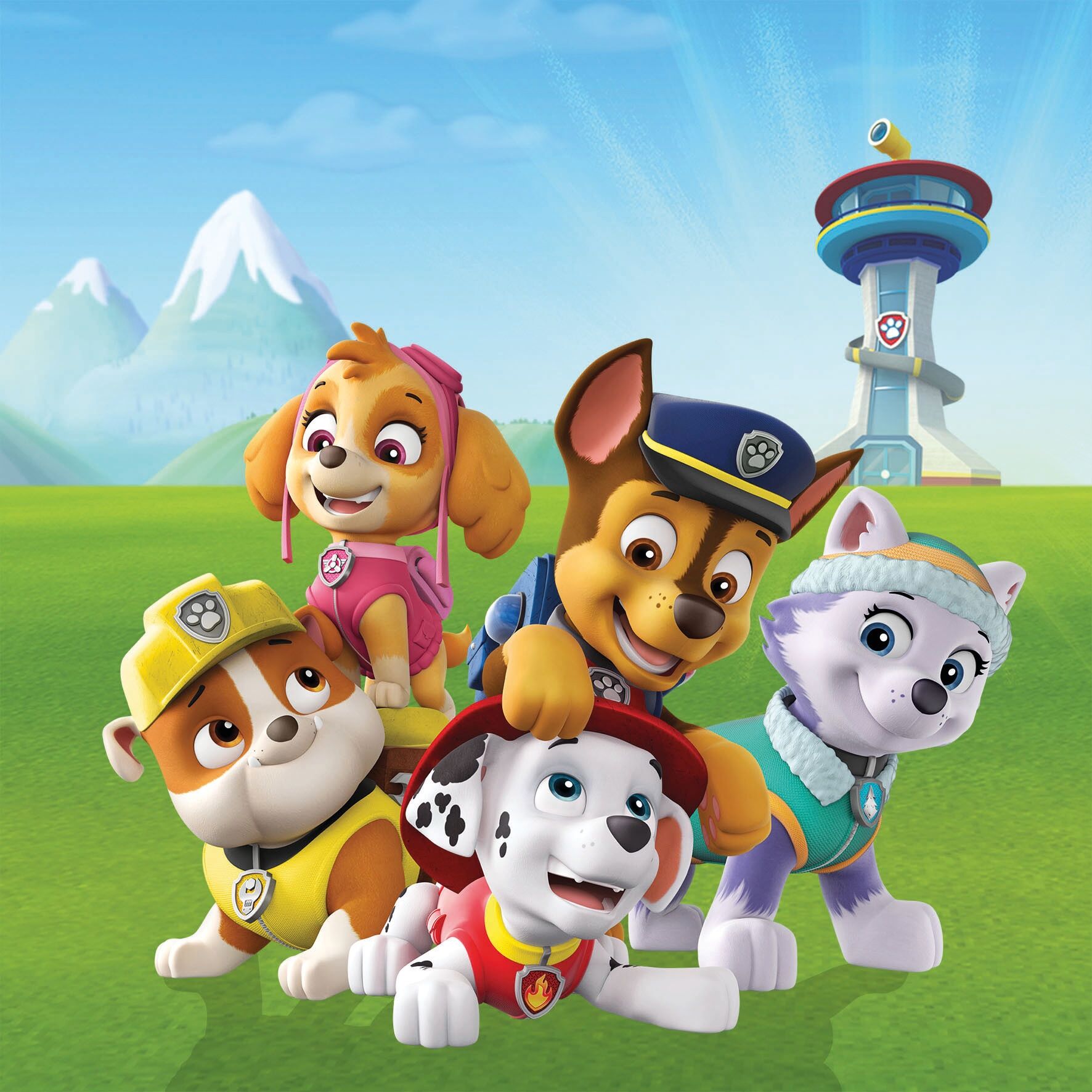 Leinwandbild BÖNNINGHOFF "Wandbild PAW PATROL 35x35 cm – Leinwandbild Keilrahmen Deko modern", bunt (farbe rahmen: kein rahmen, farbe bild(er): blau, weiß, grün), B:35cm H:35cm T:1,8cm, Canvas, MDF, Bilder, Leinwandbild, auf Keilrahmen gespannt farbe rahm