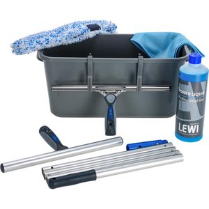 Lewi Fensterreinigungsset 26528, für Glas, Abzieher, Einwascher, Eimer, Tuch, Stiel & Reiniger