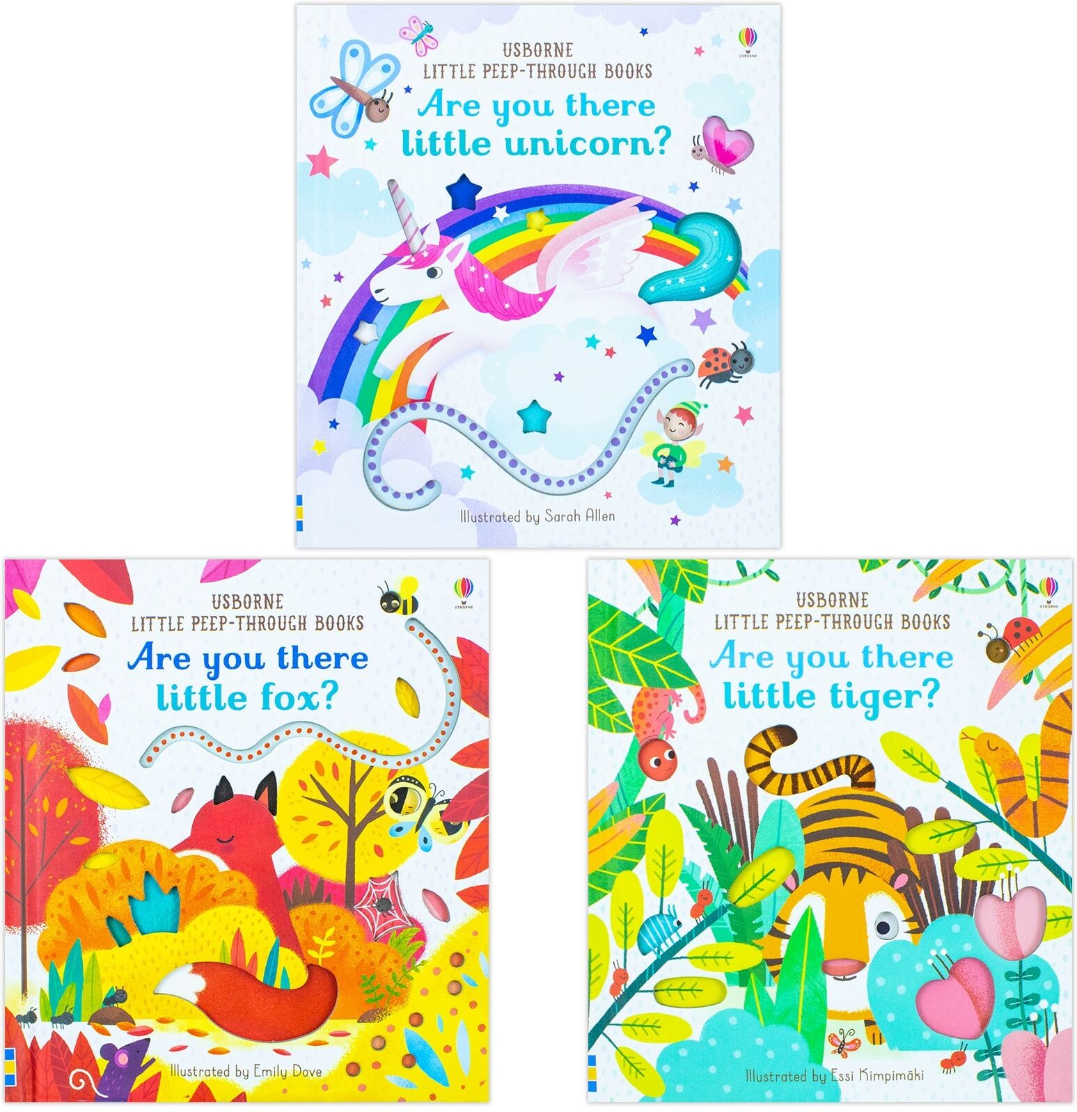 Usborne Little Peep Through 3 Books Box Set Collection