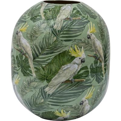 Tischvase CREATIV HOME "Vase", grün, H:32cm Ø:26cm, Vasen, mit floralem Dekor