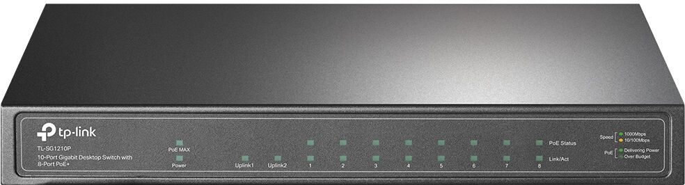 Switch 10 Puertos Gigabit Smart Managed PoE+ SFP TL-SG1210P (8x Puertos PoE) - TP-LINK