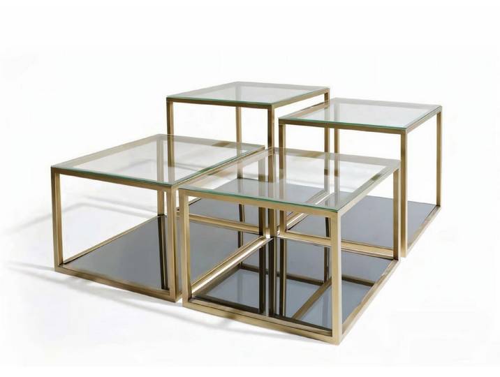 JVmoebel Couchtisch Eleganter Couchtisch mit Glasplatte und Metallrahmen (Packung), Made in Europe