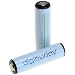 digibuddy Akku 18650 Sanyo Zelle, Li-Ion, 2550 mAh, 3,7 V, PCB geschützt, 2er Pack