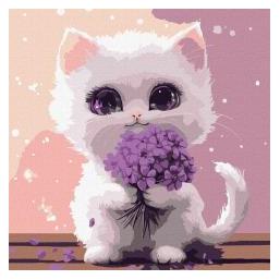 Ideyka Malen nach Zahlen - Katze mit Blumenstrauss (Kinder) (68081641)