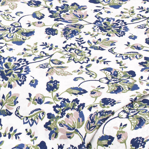 Baumwoll-Trachtenstoff "Blumen-Allover", blau-color