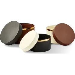 Caps and Jars Round Metal Aufbewahrungsboxen, braun, 3 St.