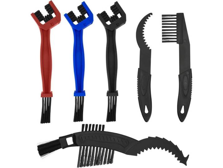 Reinigungsbürsten-Set 6-teilig für Fahrrad und Motorrad, Mehrfarbig, Kunststoff, 5.6x5x25.5 cm, Freizeit & Co, Sport & Fitness, Fahrräder, Fahrradzubehör