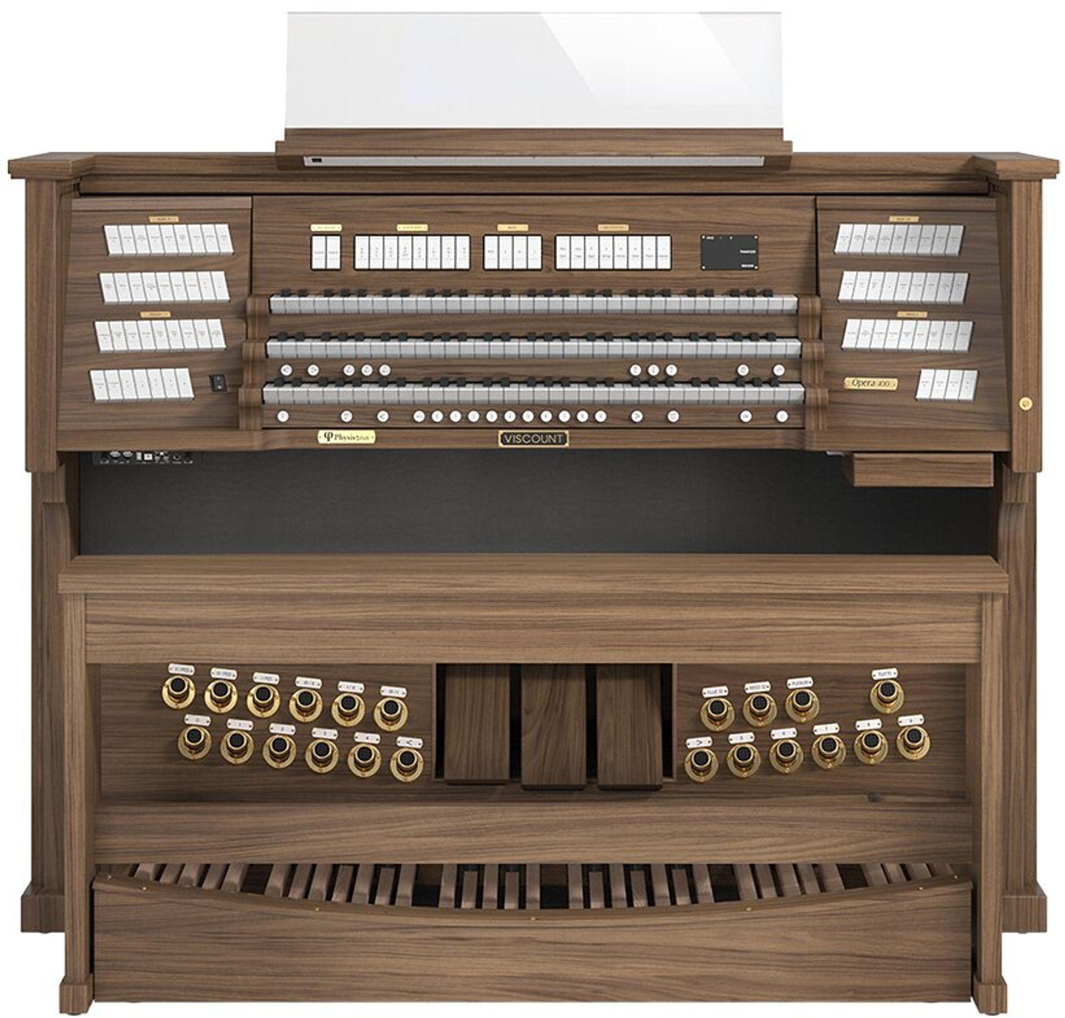 Viscount Opera 400 Sakralorgel - 3 Manuale, 55 Register, 32-töniges Pedal, Physis Plus, dunkle Eiche