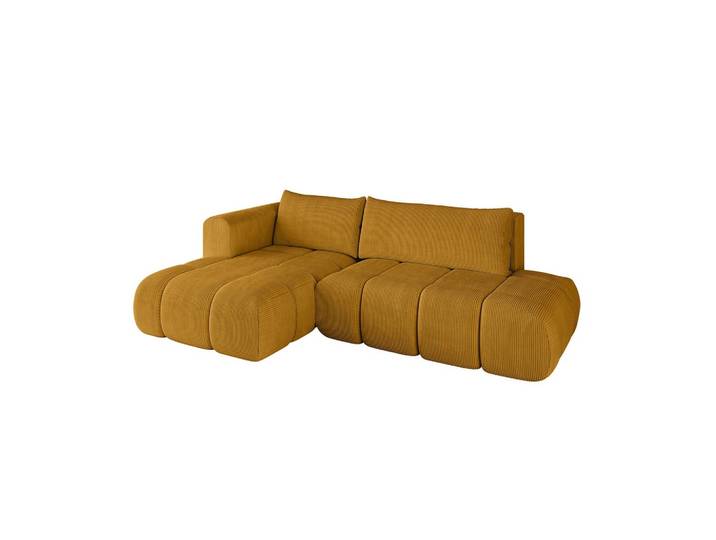 ECKSOFA Ottomane Links CLOUD-L 280x185x90 Senfgelb Cord
