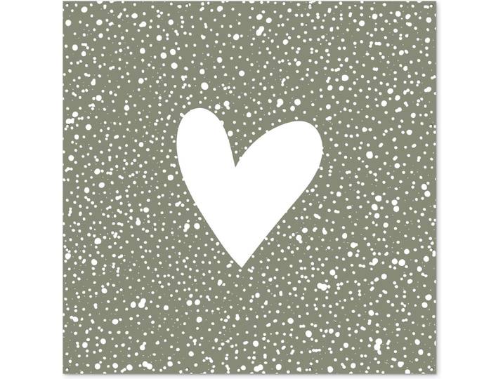 Tuinposter - Liefde - Hart - Quotes - Olijfgroen - Wit - Tuin decoratie - 200x200 cm - Tuindoek