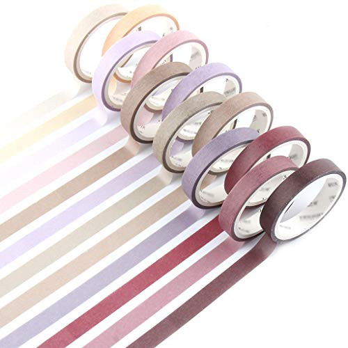YUBBAEX Washi Tape Set Morandi Pastel - 12x Decoratieve Tape voor Scrapbooking en Bullet Journaling - Breedte: 8 mm