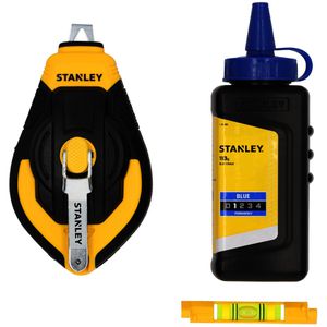 Stanley Schlagschnur STHT47312-0, Set, 113g blaue Kreide, Kunststoff, Schnellkurbel, Schnurlänge 30m